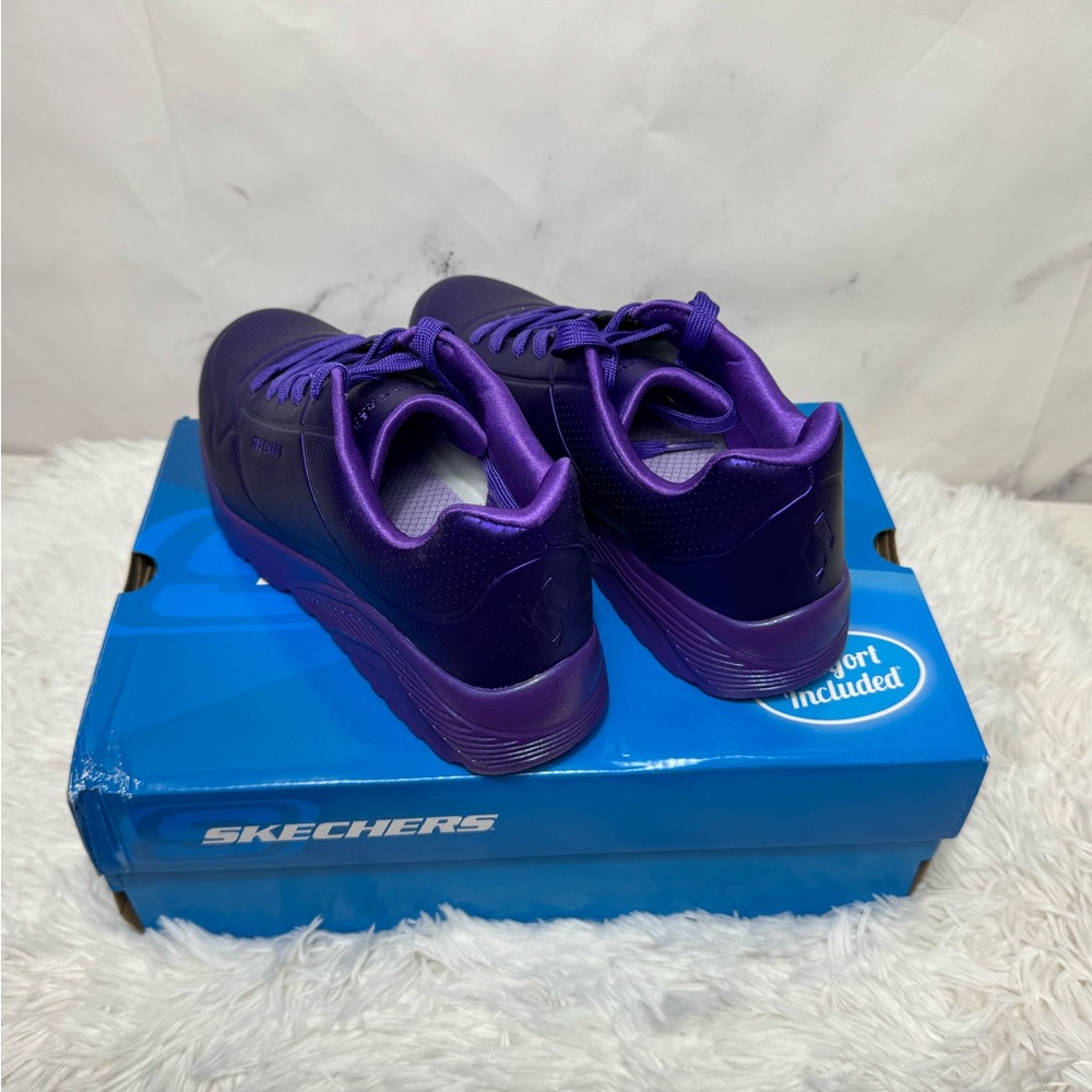 BN with Box Skechers Women's Kid’s Purple Metallic Sneakers - Picture 5 of 6